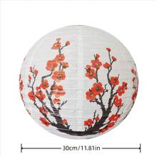 花紙燈籠，圓形中式復古燈罩裝飾 - 白色 - 查看 5