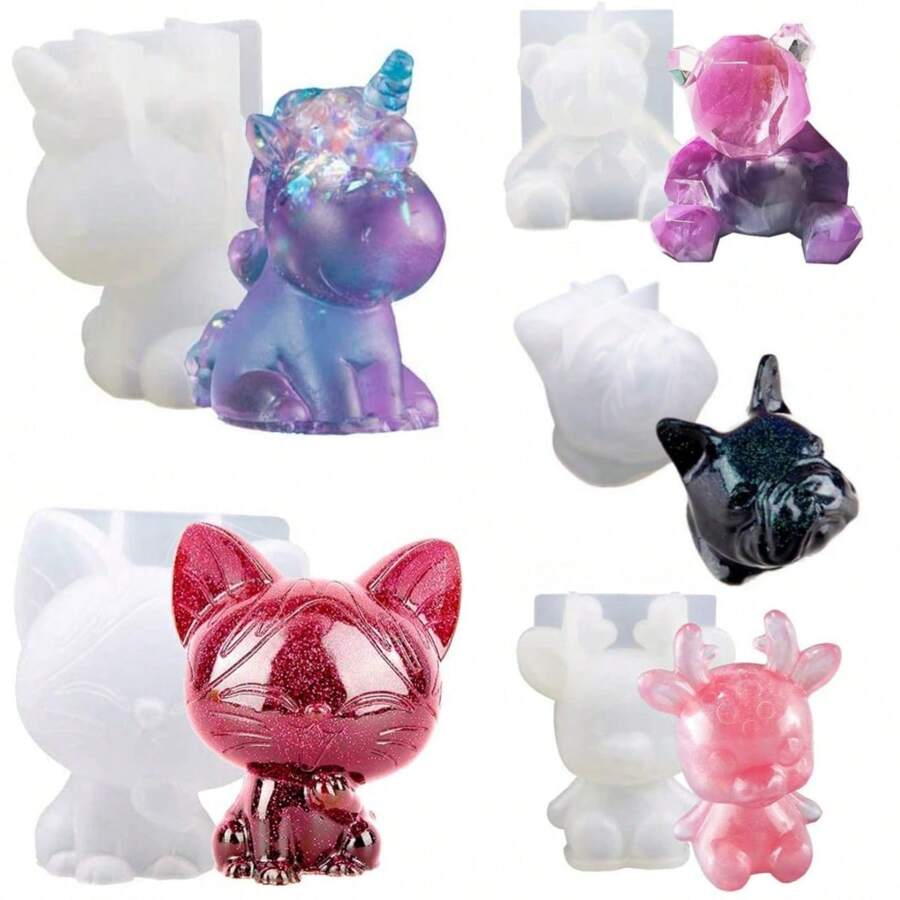 1pc 3d Animal Silicone Crystal Epoxy Resin Mold For Diy Candle, Resin Crafts - View 1