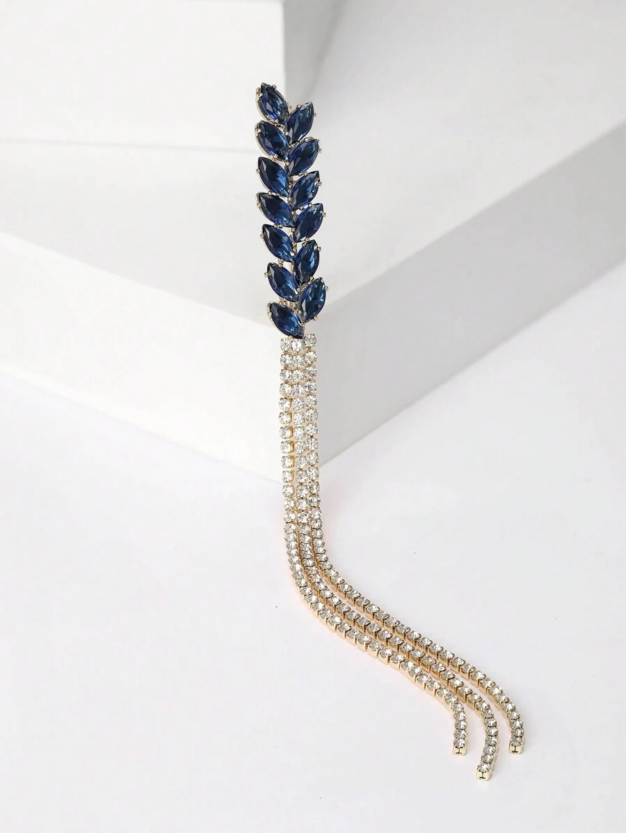 1個時尚鑲嵌鑽石&流蘇&小麥穗造型女胸針,禮物佳選