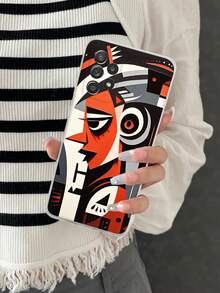 1 pieza Carcasa de teléfono de TPU con diseño de figura abstracta compatible con iPhone y Samsung - Multicolor - Ver 3