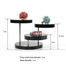 1pc Acrylic Three Layers Round Jewelry Rotary Display Stand, Jewelry Showcase - Black - View 2