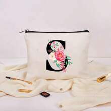 老師禮物最好的老師化妝包老師答謝禮物送給女性的老師禮物生日禮物、聖誕禮物、手拿包、簡單旅行收納袋、純色化妝包、女式化妝包袋旅行盥洗用品收納袋、返校老師禮物 - 米色 - 查看 1