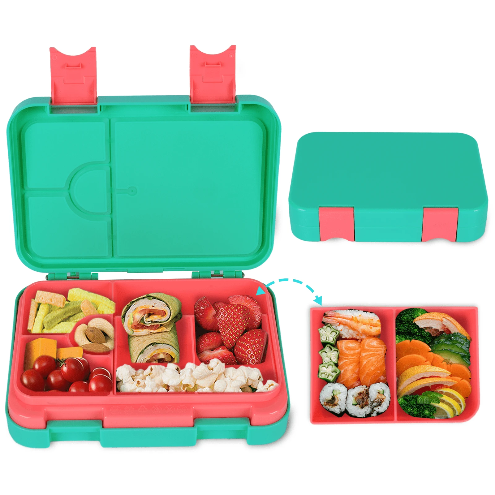 Lunch Box Bento Box 750ml - Aqua Green - View 1