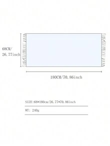1入組女士加大尺寸粉色格紋流蘇修邊仿喀什米爾保暖極簡風格圍巾披巾,適合日常穿著 - 彩色 - 查看 9