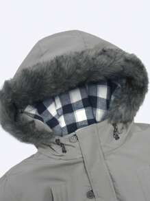 SOLOCOTE Tween Boy 翻盖口袋派克大衣