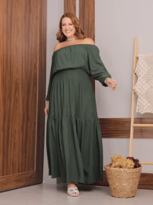 Plus Size Dresses - Verde militare - Visualizzare 1