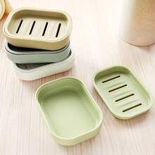 1pc Double-layer Drainage Soap Box - Plastic Soap Shelf For Bathroom And Toilet Storage, Easy To Clean - Green - View 6