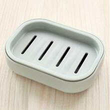 1pc Double-layer Drainage Soap Box - Plastic Soap Shelf For Bathroom And Toilet Storage, Easy To Clean - Green - View 8