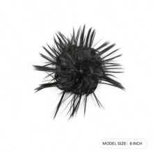 自然黑色 多樣化捲曲飛散半鬆綁高髻假髮/鬆散包子頭托辮辮子盤髮夾片 內附橡皮筋 模擬人造纖維假髮 接發束頭繩 女士假髮美髮工具