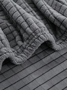 1件秋冬季柔軟彈性伸縮絨布沙發套,適用於1-4座l型沙發座椅墊套與靠背套 - 深灰色 - 查看 8