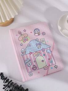 A5 Cartoon Themed Planner, Loose Leaf Notebook, Colorful Note Pad - Pink - View 1