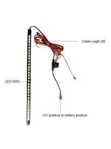 1拖2汽車引擎蓋下通用led燈防水12v汽車led燈條引擎蓋工作檢查燈引擎室工作燈套裝 - 白色 - 查看 9