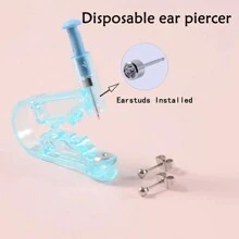 1pc New Automatic Disposable Ear Piercing Gun, Stainless Steel Ear Stud, Piercing Earrings Kit - Multicolor - View 1