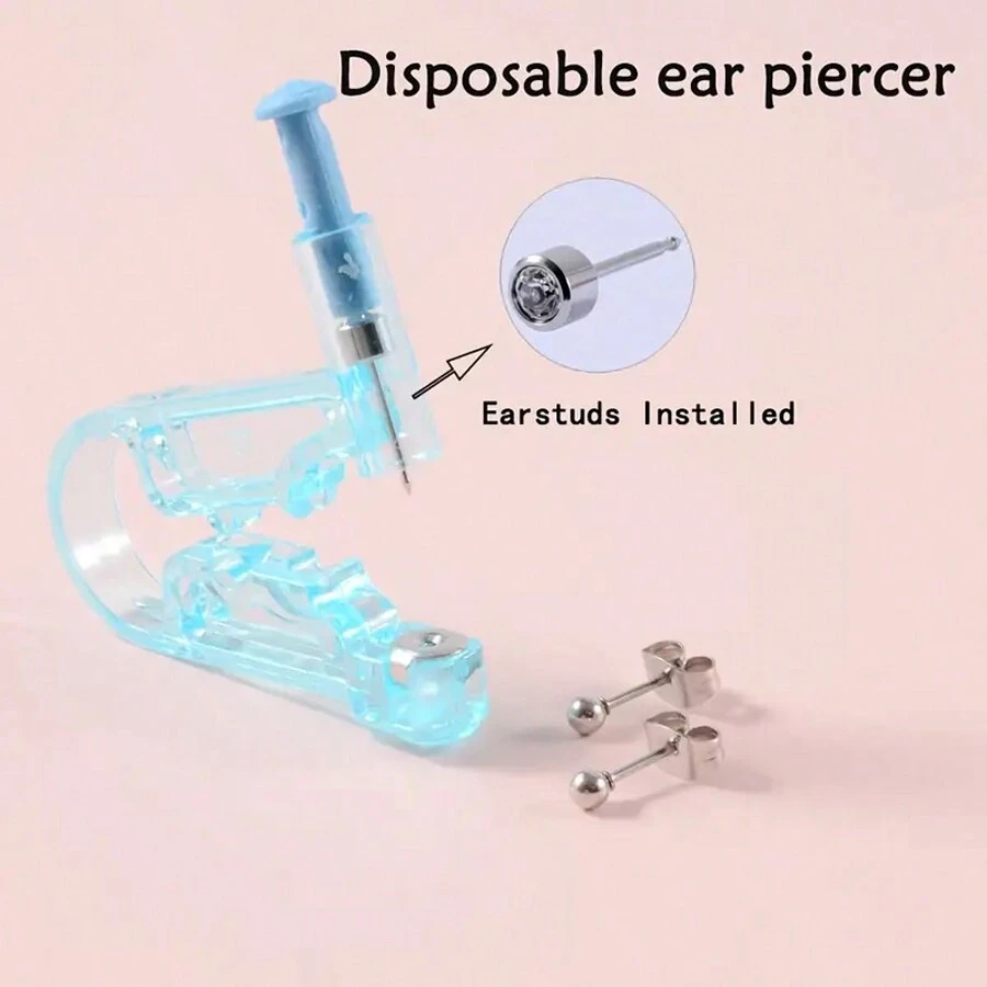 1pc New Automatic Disposable Ear Piercing Gun, Stainless Steel Ear Stud, Piercing Earrings Kit - Multicolor - View 1