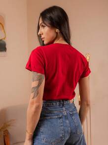 Women T-Shirts - 紅色 - 查看 2