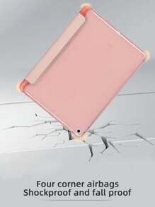 Hộp đựng máy tính bảng màu hồng thiết kế mới có ngăn đựng bút có rãnh bên, có sẵn nhiều tùy chọn màu sắc cổ điển, chống sốc, chống trầy xước, tính năng tự động đánh thức/ngủ từ tính, tương thích với Apple Ipad Mini 4/5/6, 9.7/10.2/10.5/10.9 /Mô hình 11/10/12,9 inch - Hồng - Xem 7
