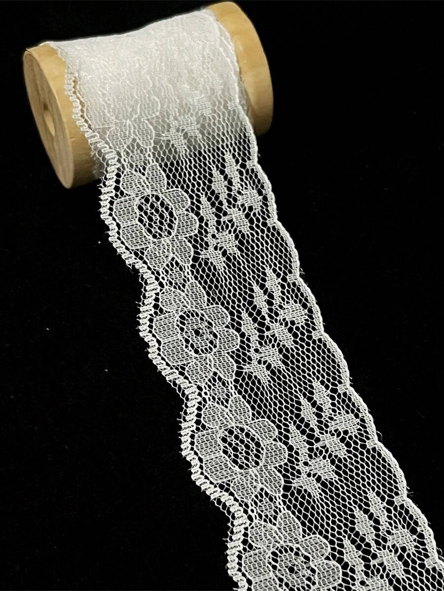 復古 10 碼 20 碼蕾絲絲帶編織圖案優雅白色手工蕾絲裝飾 - 復古風格蕾絲布料 - 蕾絲材質非常適合各種圖案縫紉、工藝品、婚禮絲帶、花絲帶娃娃製作蝴蝶結 Diy 禮物包裝裝飾 - 100% 尼龍 - 白色 - 查看 1