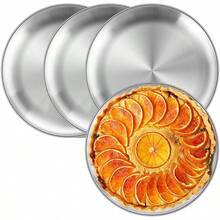 Stainless Steel Round Salad Plate 26cm 4pcs - Set of 4 sanded silver 26cm - View 1