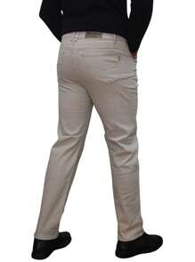 Pantalon para Hombre de Gabardina corte casual Regular con Stretch Mundo JSM Silver - Beis - Ver 1