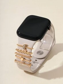 5入組女士金色單排鉆石月亮星星手鐲飾品