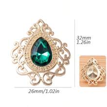 10pcs Mixed-color Baroque Style Hollow Out Floral Lace Design Acrylic Rhinestone Pendants, Gold-color Diy Jewelry Accessories For Handmade Bracelet, Necklace, Earrings, Hair Accessories, Wedding Dress, Shoes, Handbag, Collar, Curtain, 32x26mm
