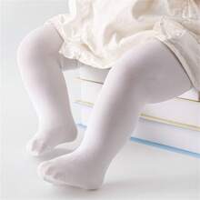 Einfarbige Samtstrumpfhosen Mit Hoher Elastizität Für Baby Mädchen, Winter Tanzsocken