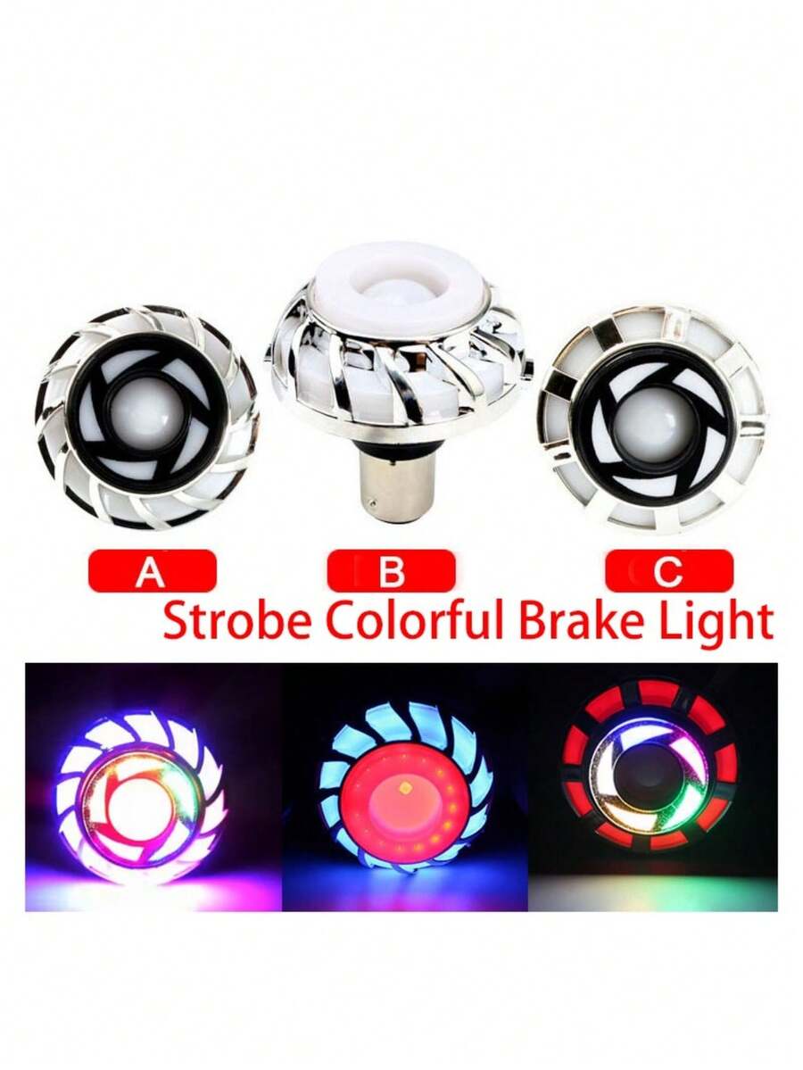 機車led 1157煞車尾燈天使之眼電動機車led煞車尾燈煞車燈彩虹藍紅閃光