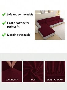 1 Pezzo Copridivano Jacquard In Maglia Bordeaux, Copridivano In Poliestere Elasticizzato Moderno E Minimalista, Adatto Per Divani Da 1/2/3/4 Posti, Decorazione Casa Divano A L - Bordò - Visualizzare 6