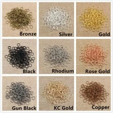 200入/袋 Diy金屬首飾配件開口單圈跳環分裂環可供製作首飾使用,尺寸為3/4/5/6/7/8/10/12mm