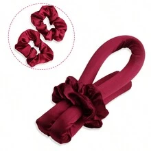 3入組海棉睡眠捲髮棒，水波紋捲髮捲曲設備，粉色女性捲髮工具 - 酒紅色 - 查看 6