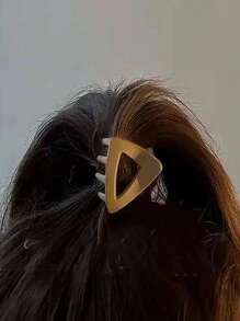 1入新品85度暗灰色三角形女式高馬尾髮型夾,小尺寸髮夾,髮飾 - 彩色 - 查看 6