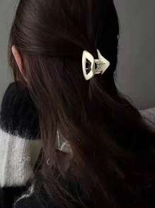 1入新品85度暗灰色三角形女式高馬尾髮型夾,小尺寸髮夾,髮飾 - 彩色 - 查看 3