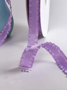 1pc Ruffle Decor Gift Wrapping Ribbon - Màu tím - Xem 4