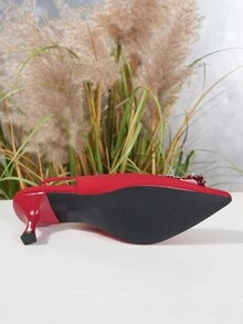 Scarpe Con Tacco Alto A Punta Per Donna Gulita, Tacchi Sottili, Design Di Fibbia Quadrata Francese, Sandali Eleganti A Punta Chiusa Per Donne Per Abbinare Alla Gonna Estiva