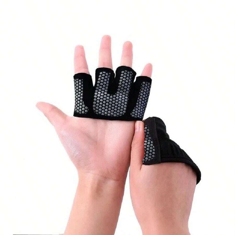 1對男女半指防滑健身手套,四指舉重手套,運動必備