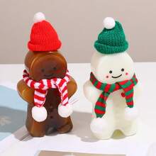 6pcs, Christmas Water Bottle, Snowman Bear Bottle, Gingerbread Man Bottle, Milk Tea Drinking Cup, Holiday Christmas Gifts, Xmas Decoration, Christmas Decoration