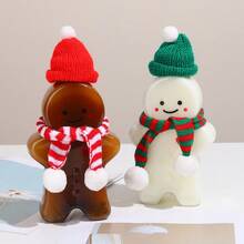 6pcs, Christmas Water Bottle, Snowman Bear Bottle, Gingerbread Man Bottle, Milk Tea Drinking Cup, Holiday Christmas Gifts, Xmas Decoration, Christmas Decoration