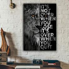 鼓舞人心的風景畫布辦公室壁畫動物啟發畫畫動物海報畫現代藝術品家庭臥室辦公室牆飾裝框布畫 - 彩色 - 查看 5