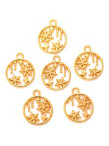 yuenz 20入組4色雪花吊飾,適用於項鍊珠寶吊墜製作、聖誕節手工珠寶配件,尺寸為19*16mm L516 - 20pcs - 查看 4