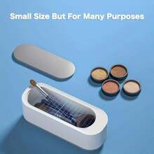 1入組眼鏡清潔器,超聲波清洗機,大容量超聲波清洗液槽,銀器潔劑,適用於戒指、耳環、珠寶、化妝刷、手錶、清洗 - 白色 - 查看 7