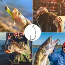 50pcs/Set Fishing Hook Carbon Steel Crank Hook Hanging Hook Stainless Steel Hook Weedless Jigging Hook Mustad Hook Jig Head Hook Fishing Hook
