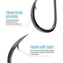 50pcs/Set Fishing Hook Carbon Steel Crank Hook Hanging Hook Stainless Steel Hook Weedless Jigging Hook Mustad Hook Jig Head Hook Fishing Hook