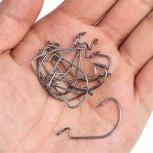 50pcs/Set Fishing Hook Carbon Steel Crank Hook Hanging Hook Stainless Steel Hook Weedless Jigging Hook Mustad Hook Jig Head Hook Fishing Hook