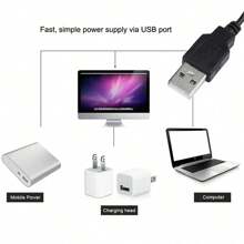 1入組1m / 3m / 5m RGB LED燈帶，附帶24鍵紅外線遙控器，每米12盞燈珠，DC5V無線變色柔性LED燈帶，非常適合電視，電腦背景燈裝飾，臥室，客廳，廚房和家居環境照明（燈板顏色隨機為白色或黑色，無記憶功能顏色） - 彩色 - 查看 6