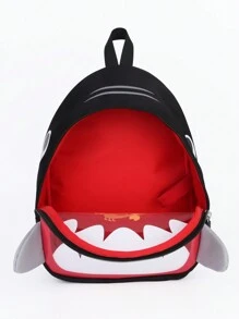 sheemeet 1個防丟失鯊魚設計幼兒背包,含牵引繩,適用於3-9歲男孩,幼稚園 - 黑色 - 查看 5