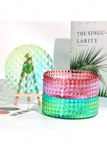 Crystal Glass Round Stackable Storage Box With Lid, Set Of Silicone Storage Boxes, With Lid Jewelry Storage Box, Silicone Molds Round Container For Resin Casting Candlestick Diy Resin Craft Home Decoration - Crystal glass round stacked high storage box (bottom + cover) + pearl cotton - View 4
