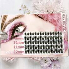 Pestañas Postizas En Forma De Torre Para Mujeres, Naturales Y Realistas, Densas, Adecuadas Para Extensión De Pestañas. 5 Filas/pack Con Pestañas Inferiores, 85 Piezas En Total, Longitudes Mezcladas Con 75 Piezas En 5 Filas Sin Pestañas Inferiores. - Negro - Ver 10