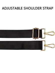 1pc Wide Purse Strap Replacement Crossbody Shoulder Bag Adjustable - Black - View 3