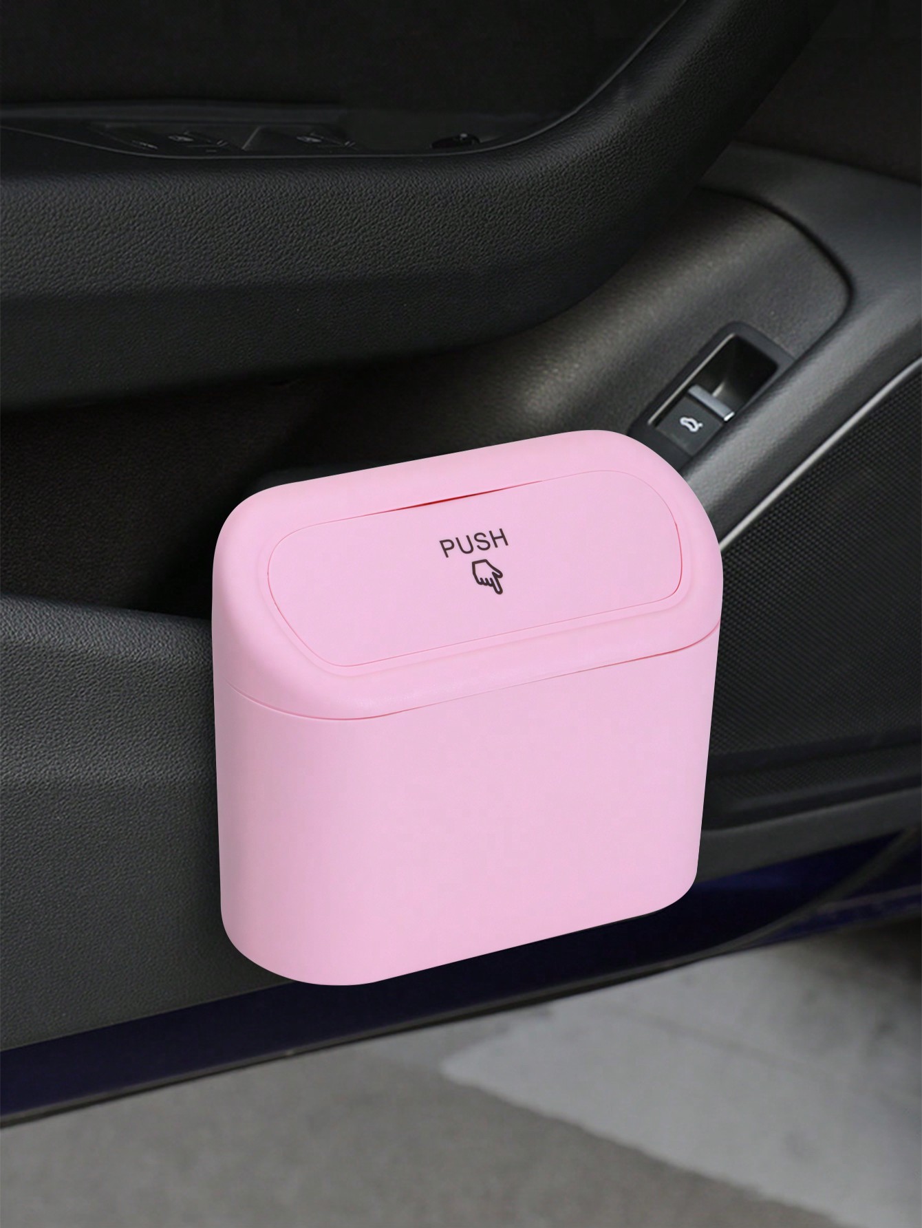 1pc Car Trash Can Door Side Hanging Lid Storage Bin, Mini Storage Bag, Multi-functional Seat Back Storage Box