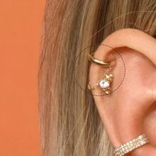 1pair Fashionable Chain & Hoop Earrings, Stainless Steel Material, Suitable For Women's Daily Wear